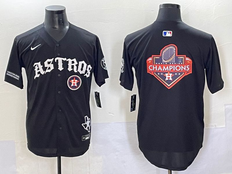 Men 2025 Houston Astros Blank Black Seven generations Joint Name Nike MLB Jersey style 30